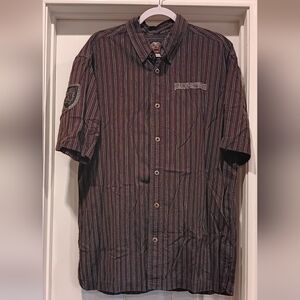 Vintage Harley Davidson Mens Black/Red Button Down